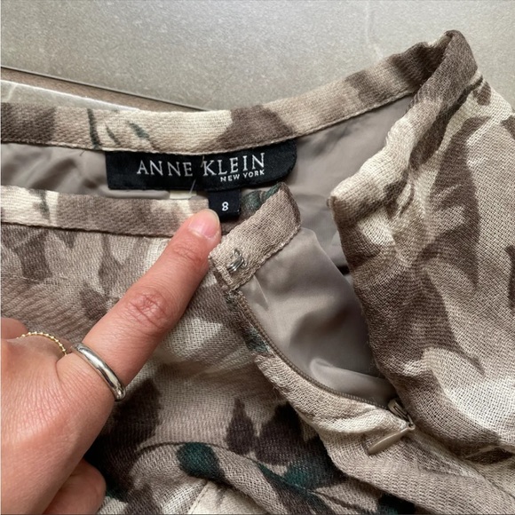 Anne Klein Leafy Earthy Wool Skirt - Picture 6 of 7